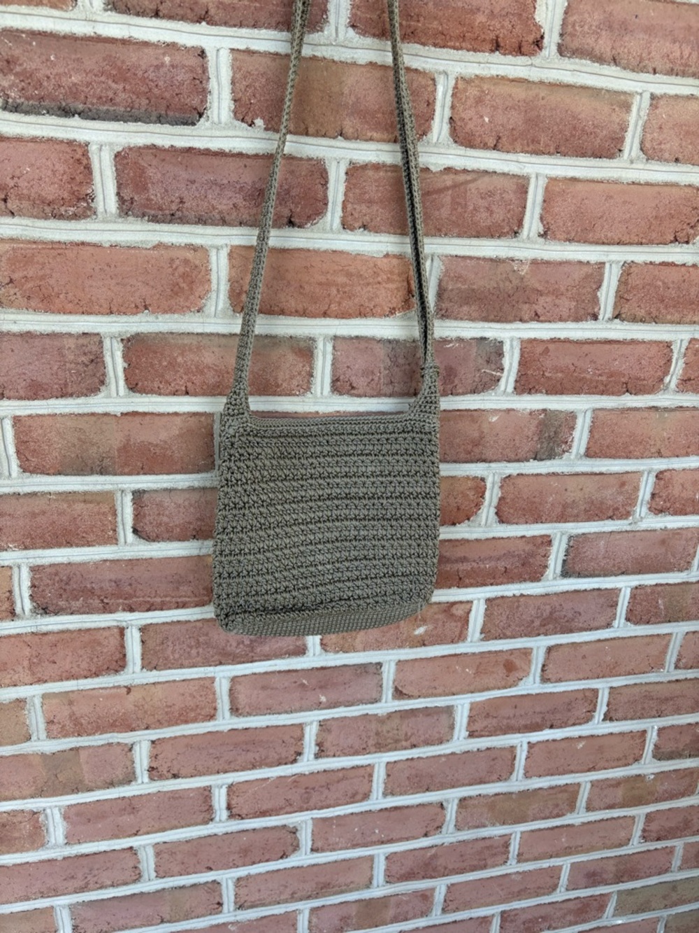 The Sak Woven Crochet Crossbody Bag in Taupe - Picture 4 of 8